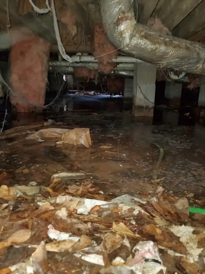 Crawl space flood assessment for Commercial Water Damage Restoration in West Hanover