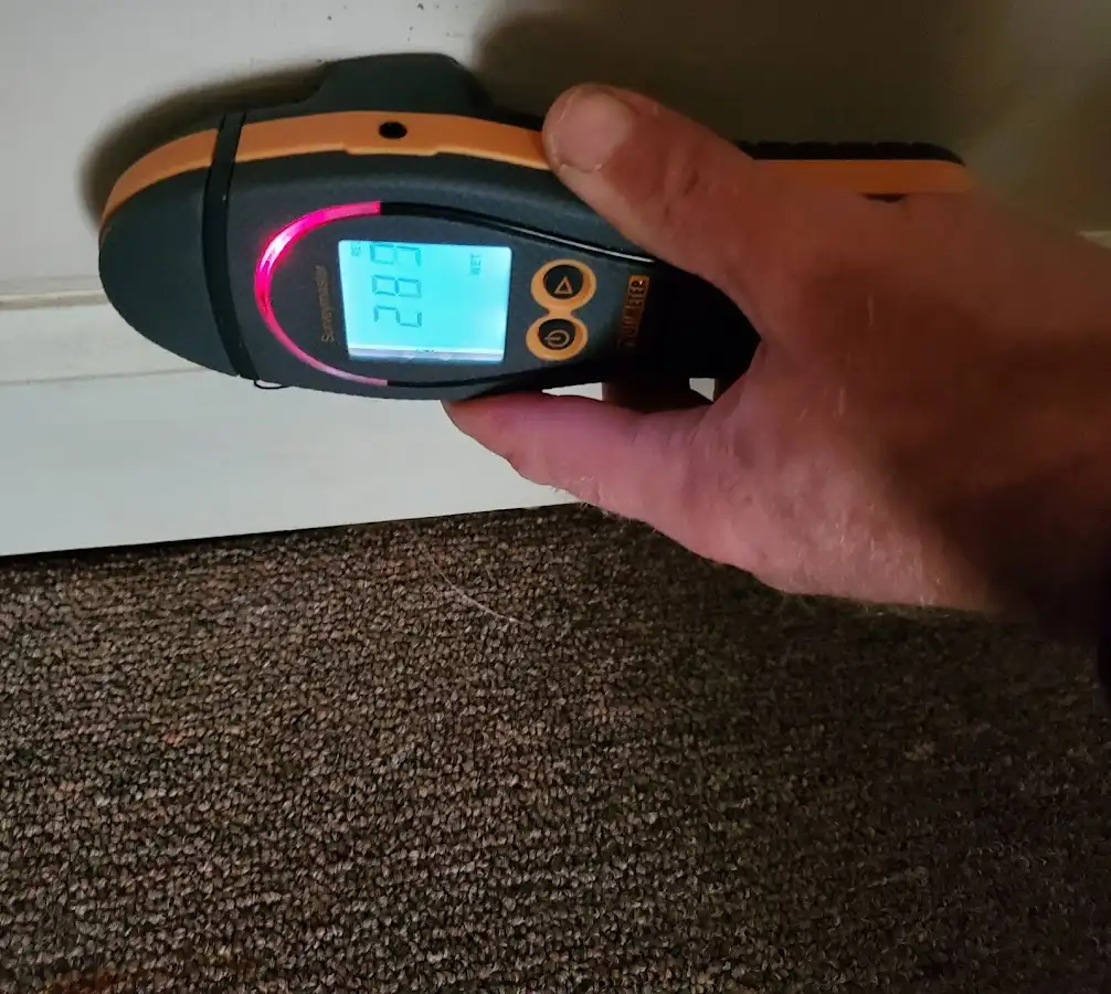 Moisture detection at baseboard during Mold Inspection & Testing in West Hanover